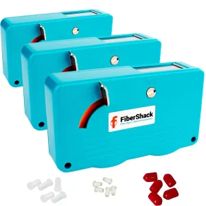Fiber Optic Cable Cleaning Box - 3 Pack - Cleans Both SC & LC Fiber Optic Cables & Connectors - Includes Dust Caps for 1.25mm & 2.5mm Ports & End Faces