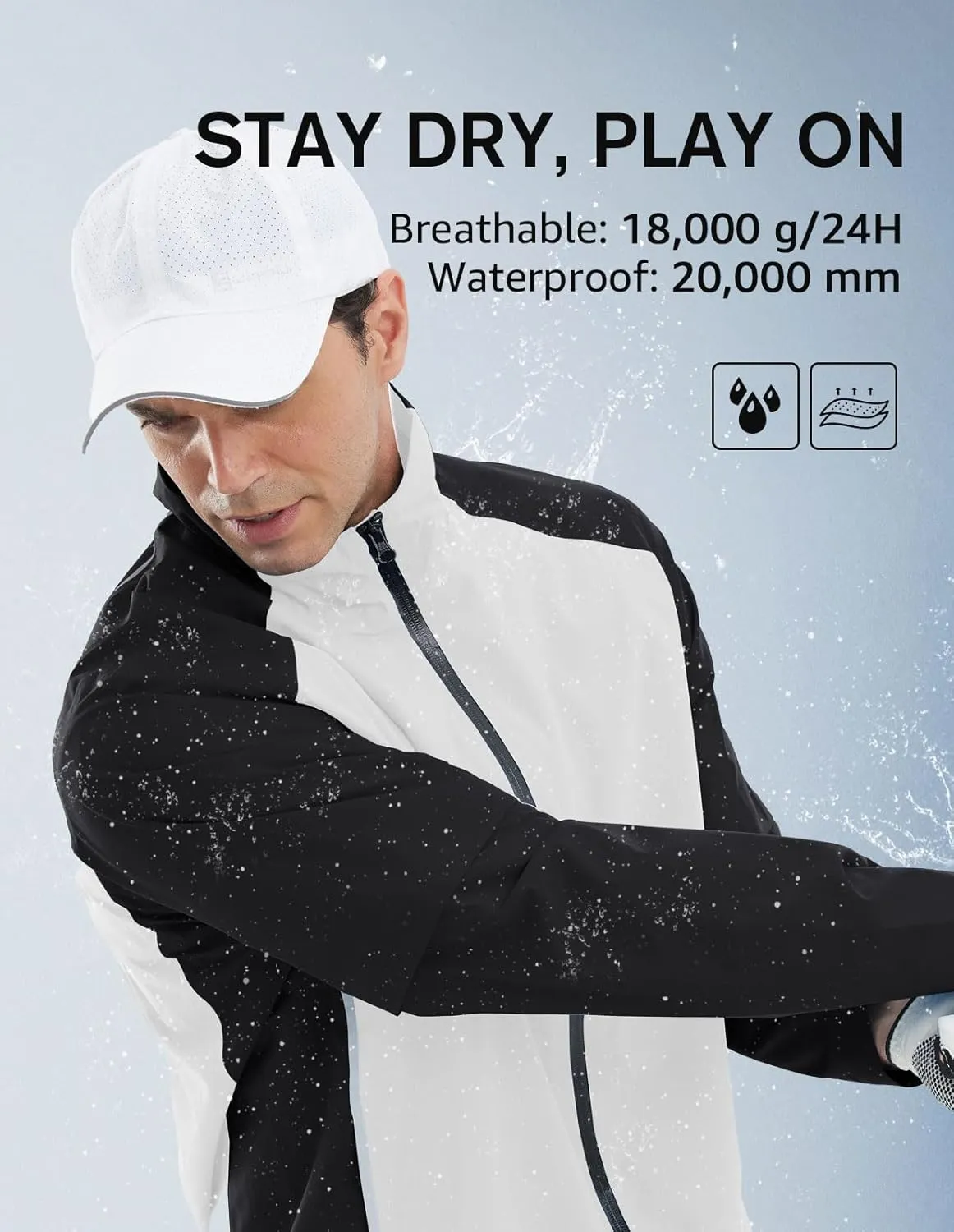 fit space Waterproof Golf Rain Suits for Men Performance Rain Jackets and Pants for All Sports