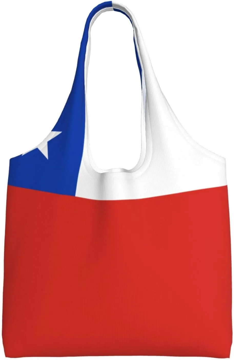Flag of Chile Printed single-shoulder canvas bag, large-capacity grocery shopping bag, light and easy to carry