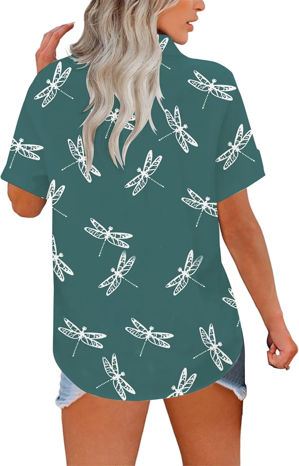 Floral Tops for Women Summer Flower Printed V Neck Tshirts Short Sleeve Tops Dressy Casual