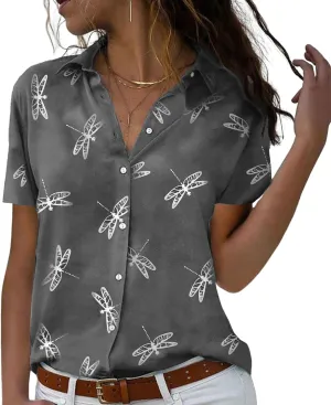 Floral Tops for Women Summer Flower Printed V Neck Tshirts Short Sleeve Tops Dressy Casual