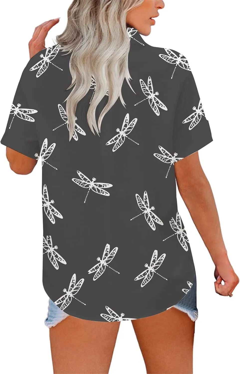 Floral Tops for Women Summer Flower Printed V Neck Tshirts Short Sleeve Tops Dressy Casual