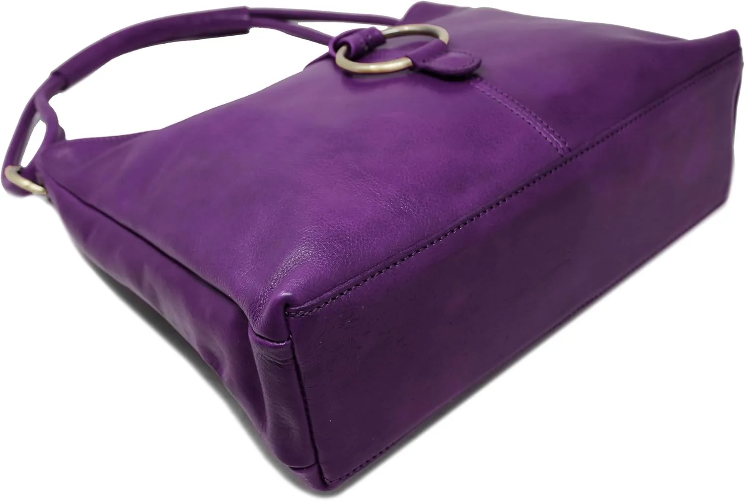 Floto Tavoli Leather Shoulder Bag Women's Handbag with Crossbody Strap (Purple)