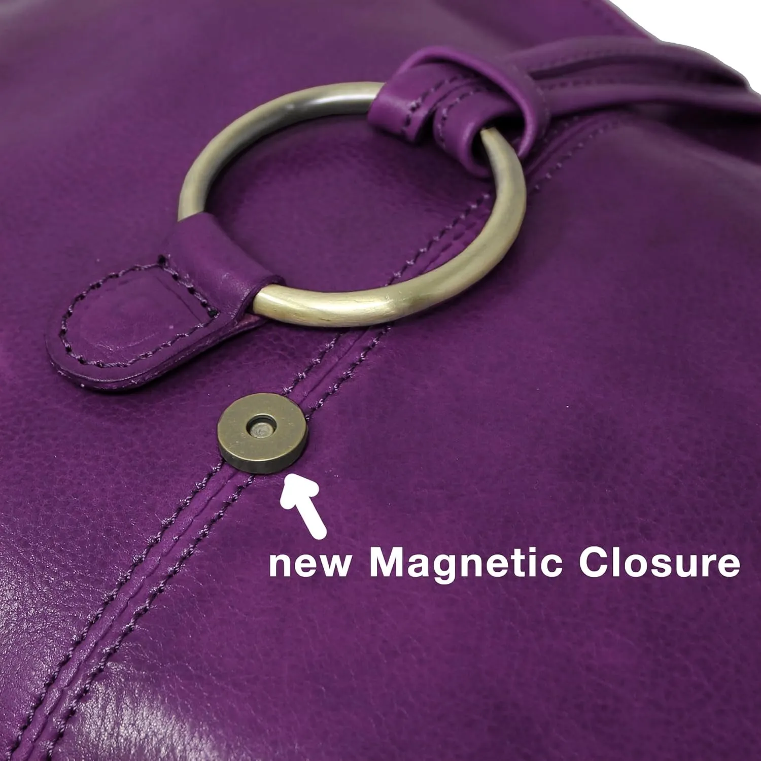 Floto Tavoli Leather Shoulder Bag Women's Handbag with Crossbody Strap (Purple)