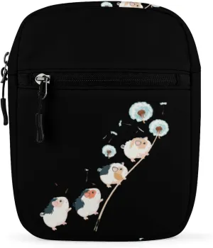 Flower Guinea Pig Dandelion Small Crossbody Bag Casual Belt Bag Sling Purse for Travel Hiking