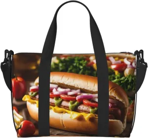 Food Pattern Funny Print Versatile Travel Gym Carry Bag,Ideal For Business,Sports,Weekend Stays