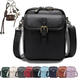 Forcipower Crossbody Bag, Collaboraten1 Urvashi Crossbody Leather Bag with Built in Wallet, Vintage Messenger Bag