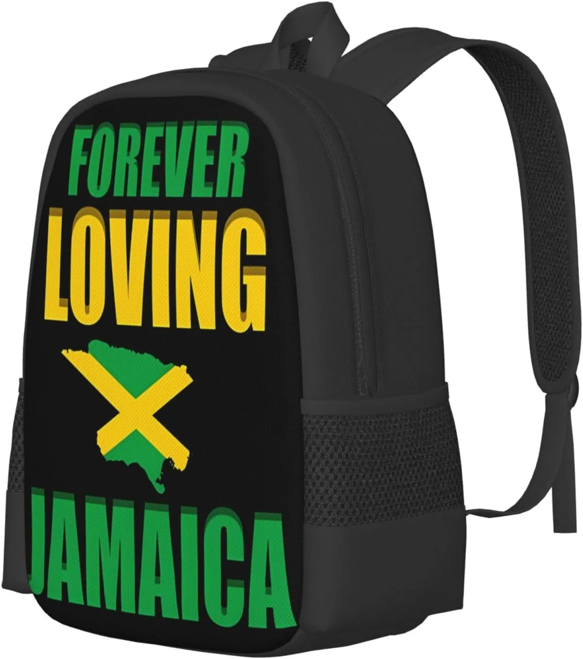 Forever Loving Jamaica Jamaican Flag Casual Backpacks Large Capacity Backpack Laptop Rucksack Sport Daypack Commuter Bags with Adjustable Strap for Traveling Camping