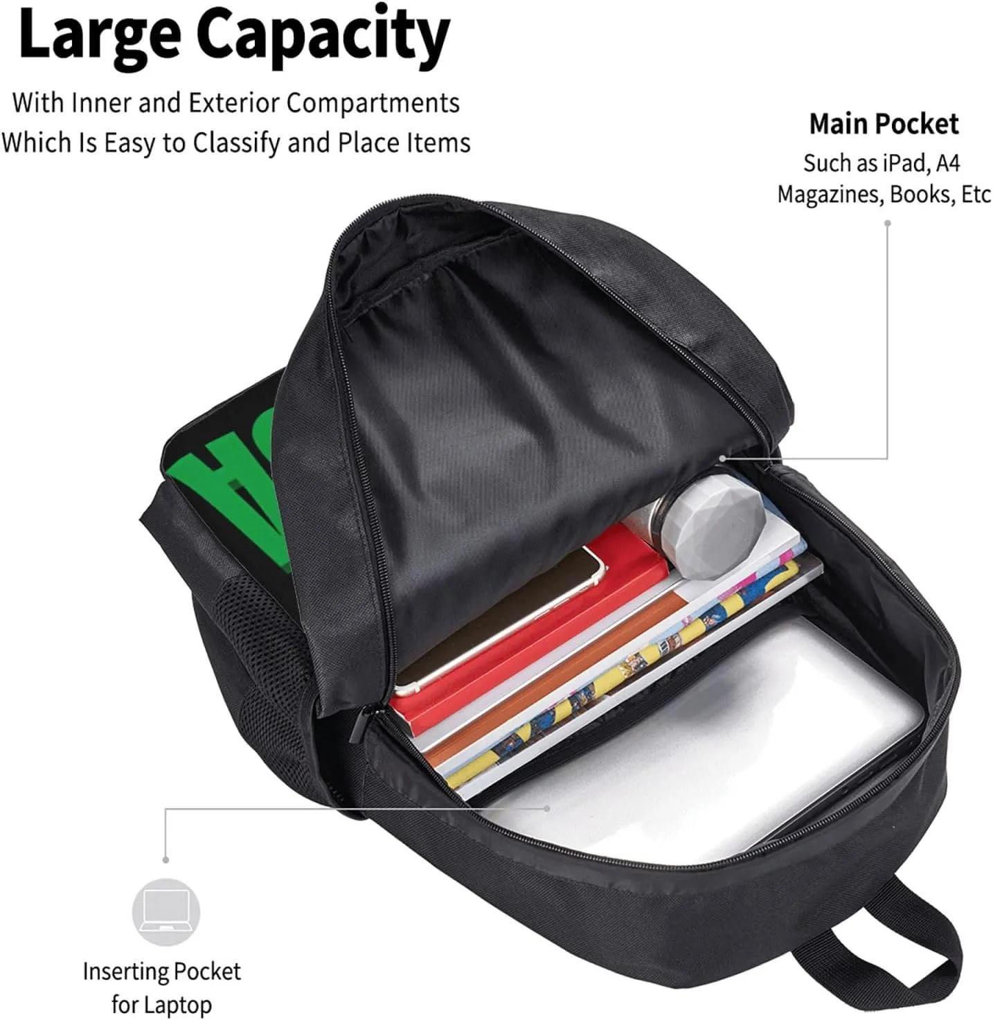 Forever Loving Jamaica Jamaican Flag Casual Backpacks Large Capacity Backpack Laptop Rucksack Sport Daypack Commuter Bags with Adjustable Strap for Traveling Camping
