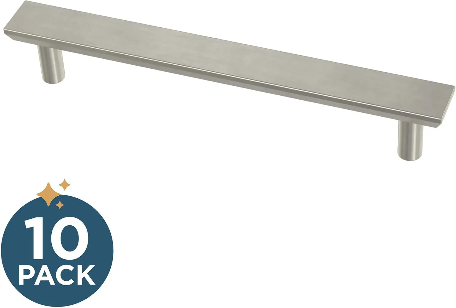 Franklin Brass Simple Chamfered (10-Pack) Cabinet Handles 5-1/16' Hole Center Brushed Nickel Kitchen Drawer Pulls Dresser, Furniture Hardware P40846K-SN-C