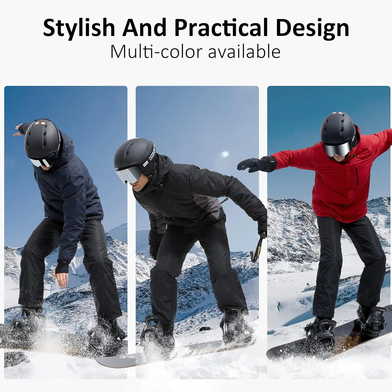 FREE SOLDIER Men's Waterproof Ski Snow Jacket Fleece Lined Warm Winter Rain Jacket with Hood Fully Taped Seams