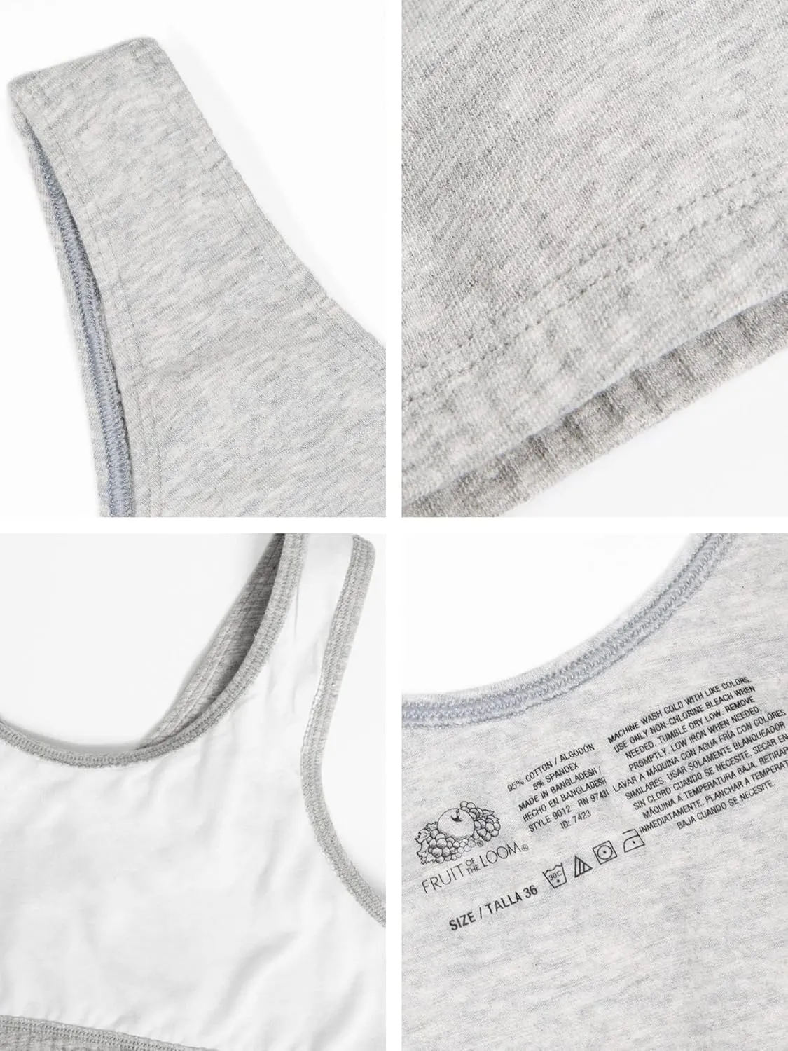 Fruit of the Loom Women's Cotton Tank Bra - Ultimate Comfort & Breathable Fit