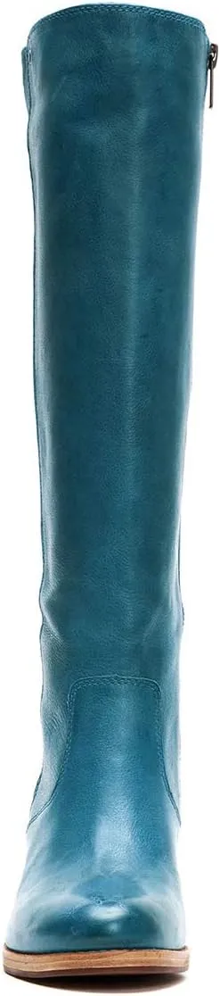 FSJ Women Comfortable Side Zipper Wedge High Heel Point Toe Fancy Pull On Ladies Fashion Winter Boot Size 4-15 US