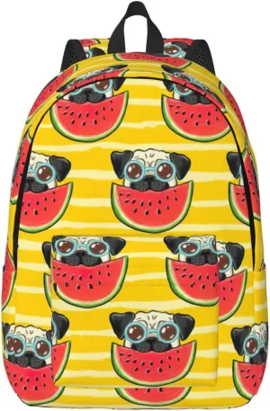 Funny French Bullfighting Watermelon Large Capacity Backpack, Men'S And Women'S Fashionable Travel Backpack, Leisure Work Bag,