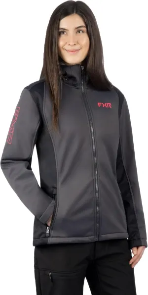 FXR Women's Pulse Softshell Jacket 2025 (Asphalt/Razz - X-Large)