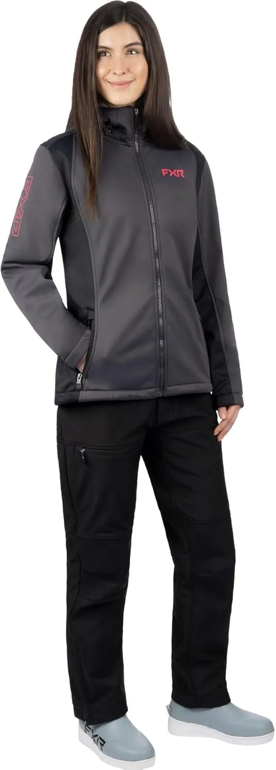 FXR Women's Pulse Softshell Jacket 2025 (Asphalt/Razz - X-Large)