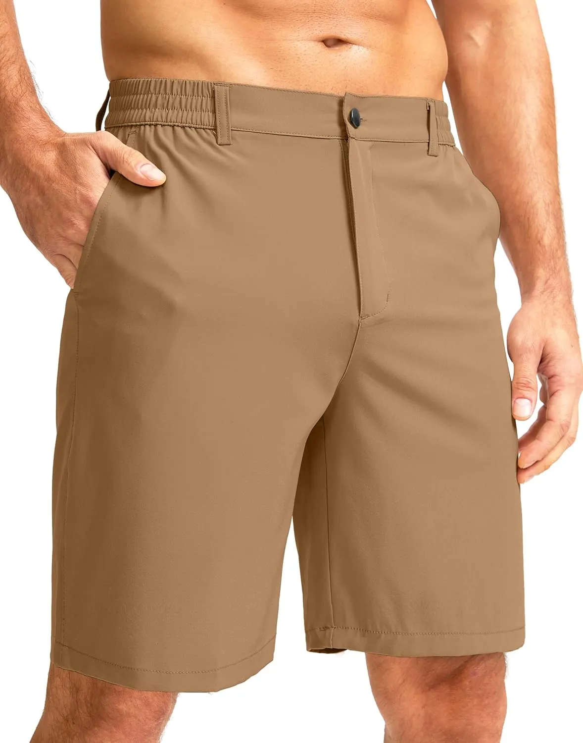G Gradual Men's Casual Shorts 9" Lightweight Golf Shorts for Men Stretch with 3 Pockets Quick Dry Breathable Work Shorts