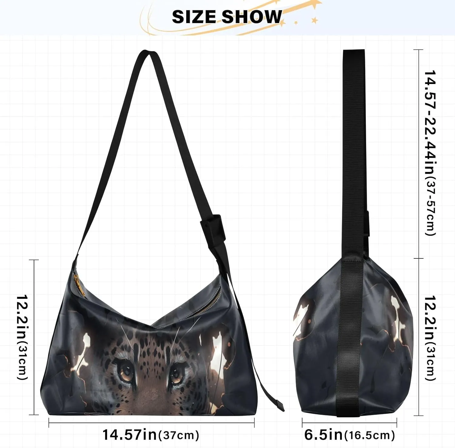 GAIGEO Flower Bush Elk Vegan Leather Crossbody Bag, Bag with Shoulder Strap, Bag with Zipper for Women