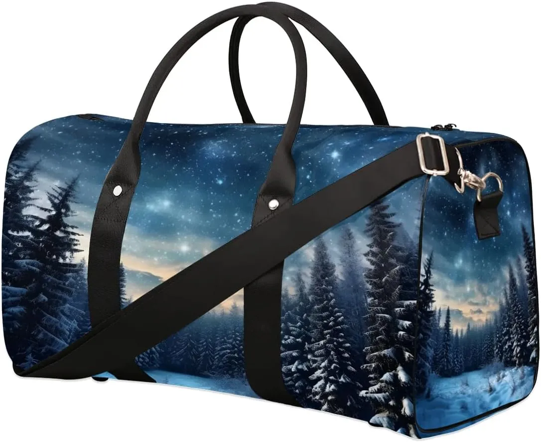 Galaxy Star Travel Duffel Bag for Women Men Waterproof Foldable Overnight Weekender Bag Large Capacity Sports Gym Bag