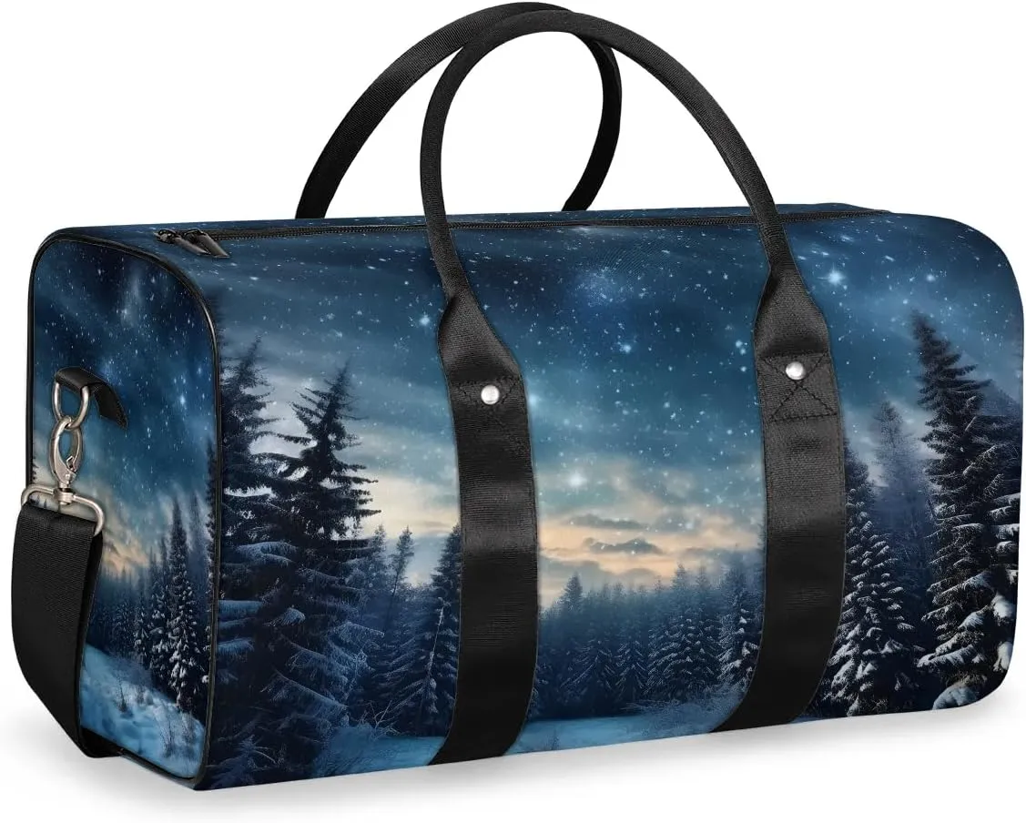 Galaxy Star Travel Duffel Bag for Women Men Waterproof Foldable Overnight Weekender Bag Large Capacity Sports Gym Bag