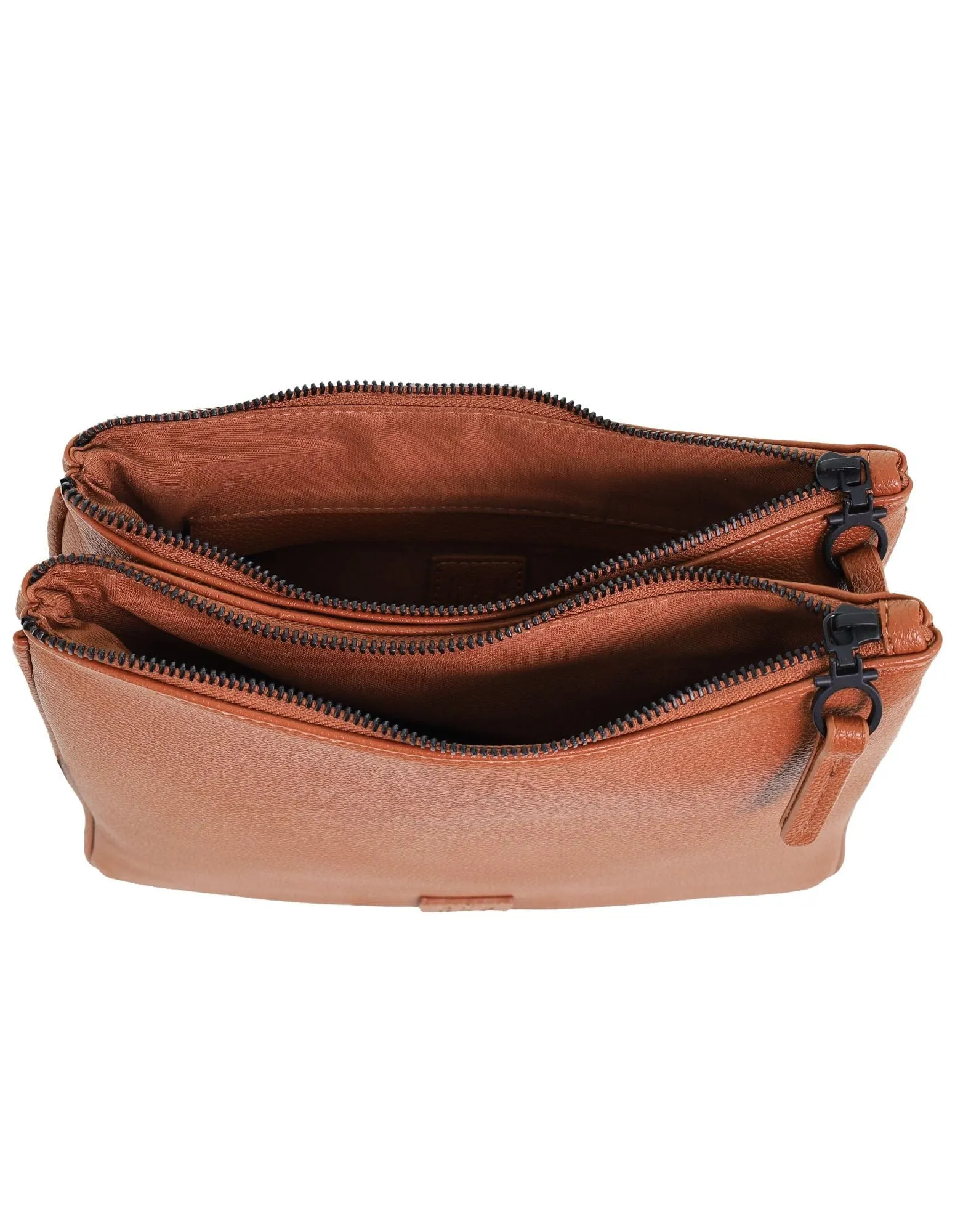 GAP Ladies Vegan Leather Classy Crossbody Bag in Tan