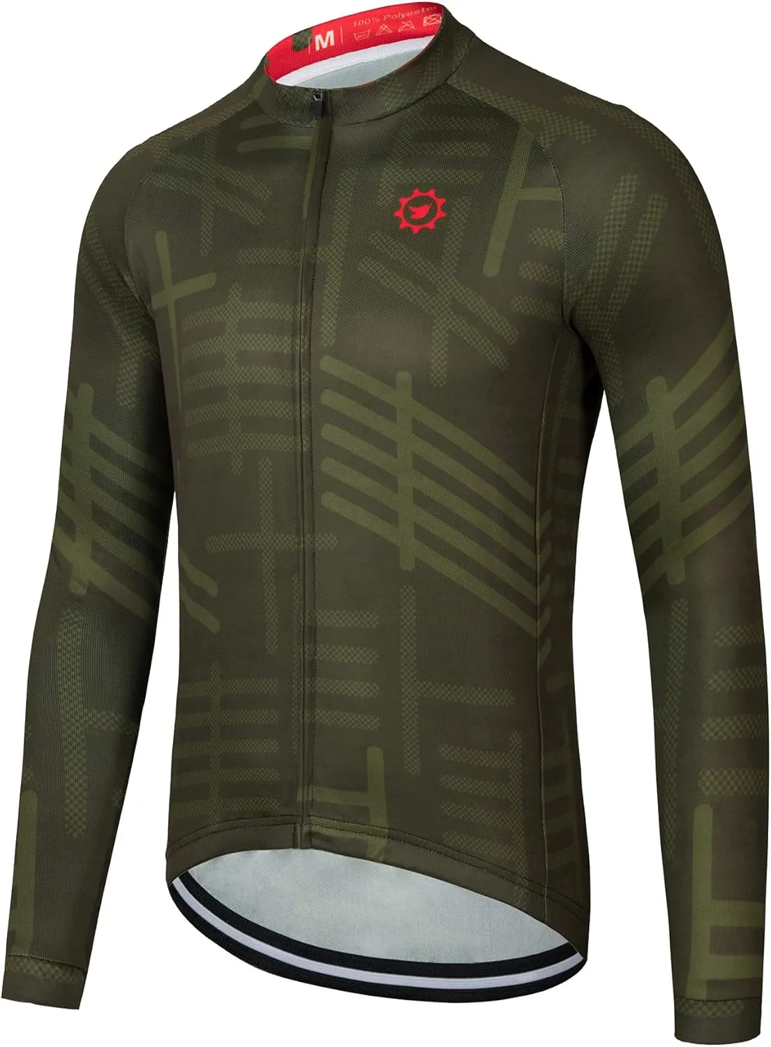 GCRFL Men's Cycling Jersey Long Sleeve Biking Shirt with 3 1 Zipper Pocket Breathable Quick Dry Bicycle Jersey