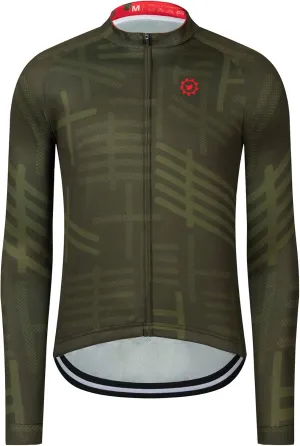 GCRFL Men's Cycling Jersey Long Sleeve Biking Shirt with 3 1 Zipper Pocket Breathable Quick Dry Bicycle Jersey