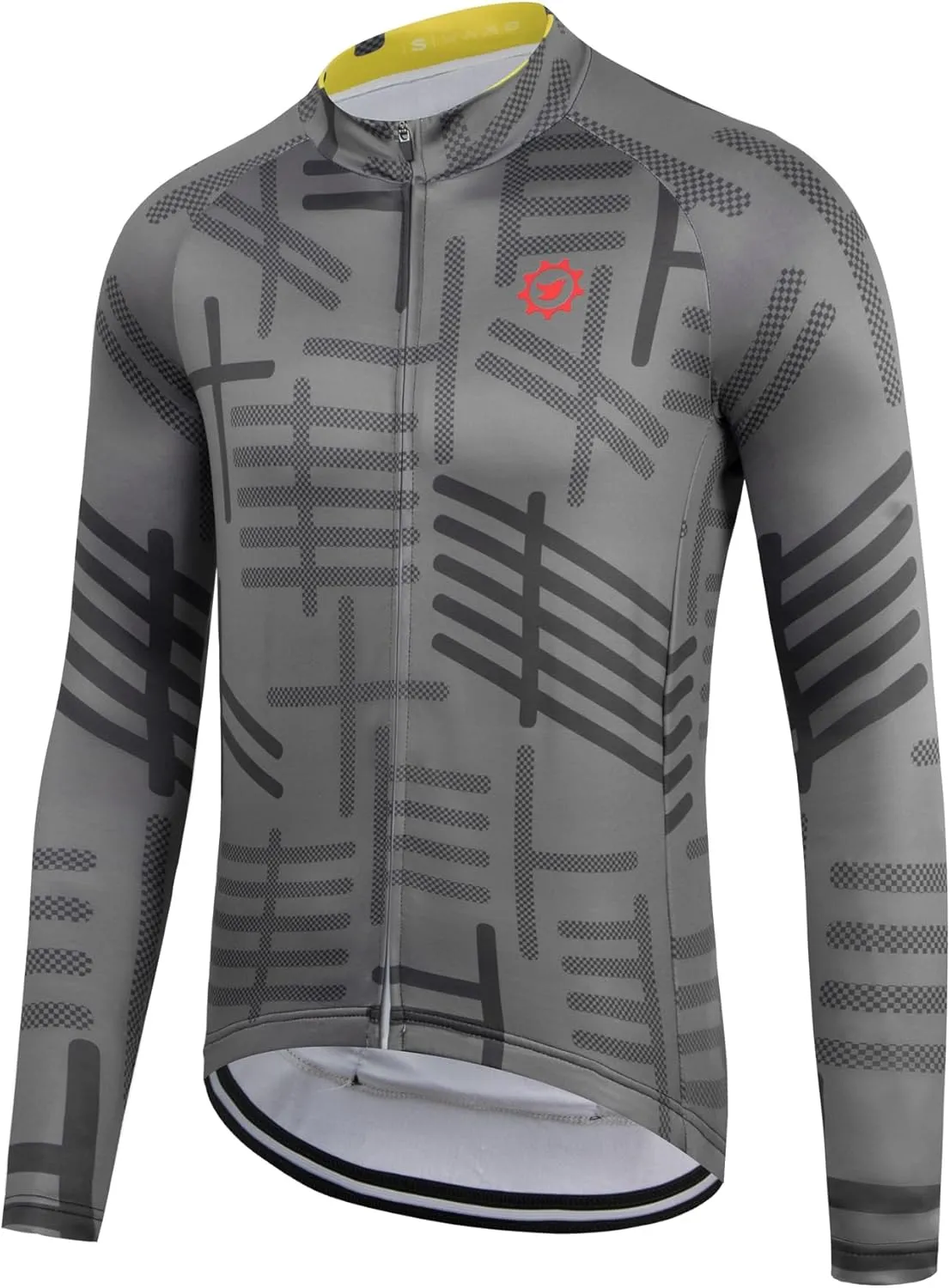 GCRFL Men's Cycling Jersey Long Sleeve Biking Shirt with 3 1 Zipper Pocket Breathable Quick Dry Bicycle Jersey