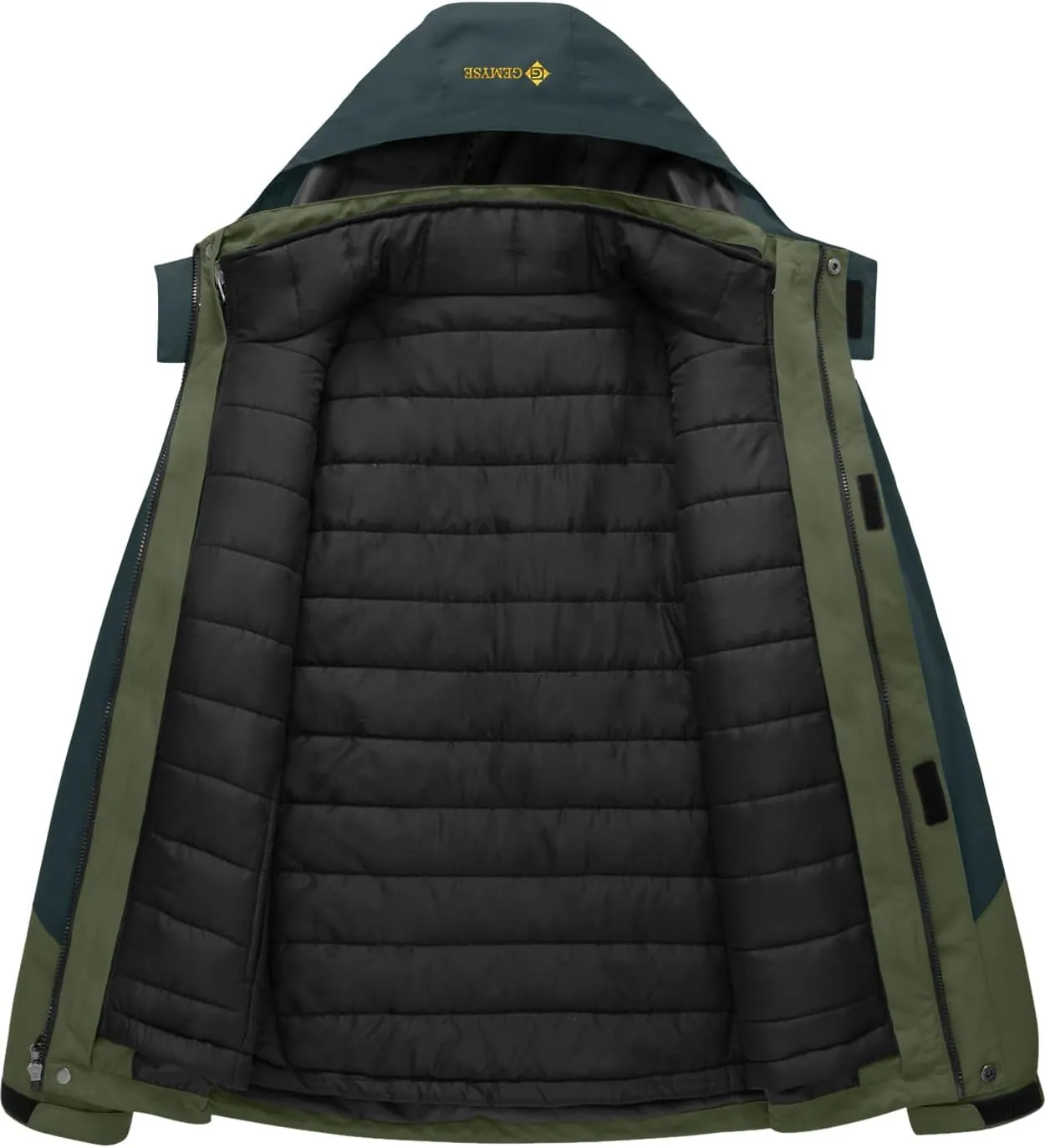 GEMYSE Men's Waterproof 3-in-1 Ski Snow Jacket Puffer Liner Insulated Winter Coat