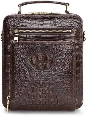 Genuine Crocodile Leather Skin Mens Crossbody Messenger Bag Luxury Shoulder Bag Real Alligator Leather Business Bag