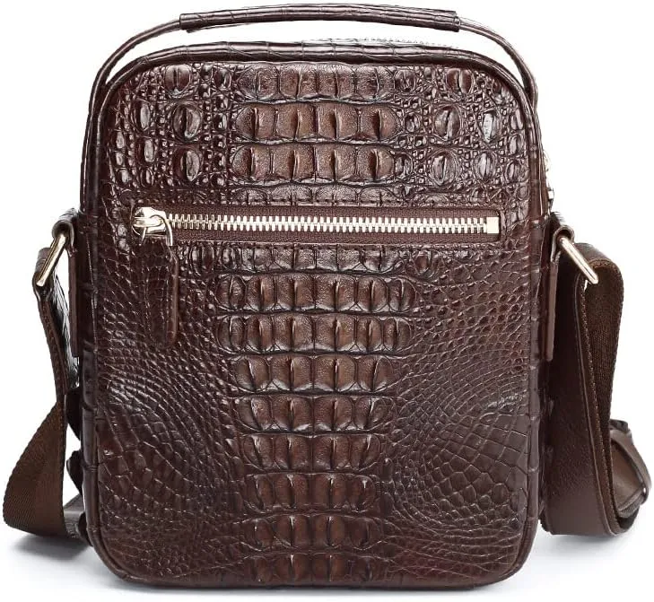 Genuine Crocodile Leather Skin Mens Crossbody Messenger Bag Luxury Shoulder Bag Real Alligator Leather Business Bag