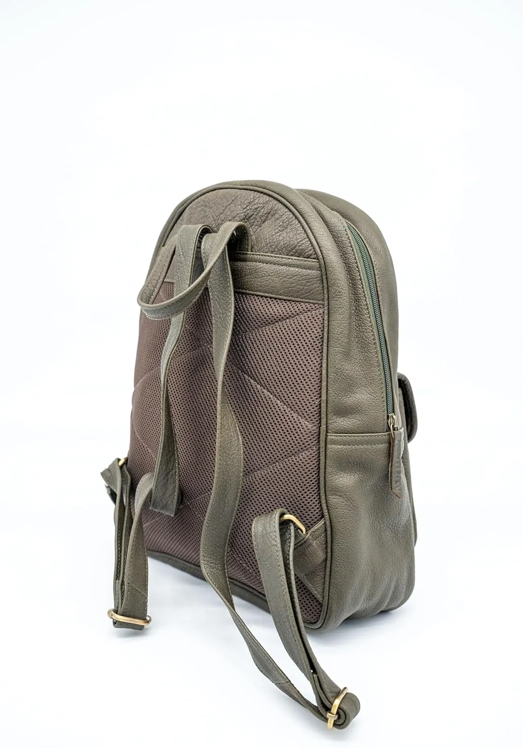 Genuine Leather Backpack for Men and Women Comfortable Lightweight Bag, Business Travel Daypack Dark Green