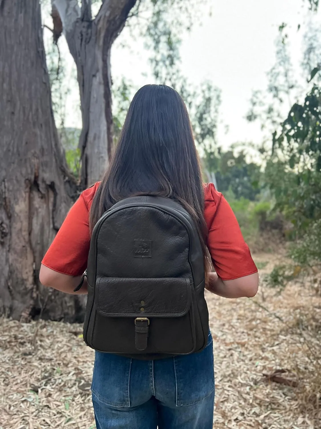 Genuine Leather Backpack for Men and Women Comfortable Lightweight Bag, Business Travel Daypack Dark Green