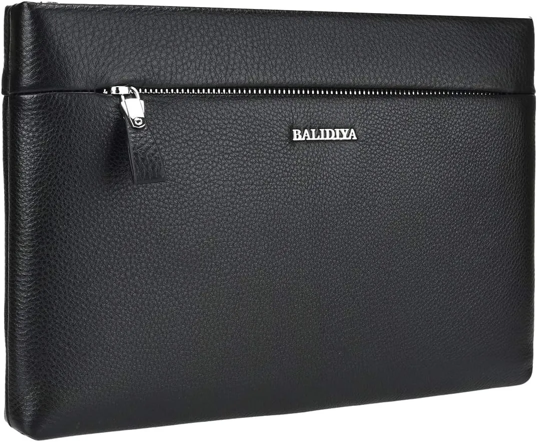 Genuine Leather Clutch Bag for Men Handbag Wrist Bag Business Large Purse Envelope Bag