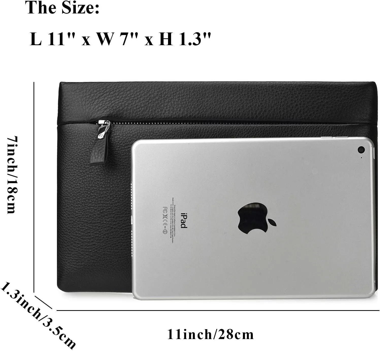 Genuine Leather Clutch Bag for Men Handbag Wrist Bag Business Large Purse Envelope Bag