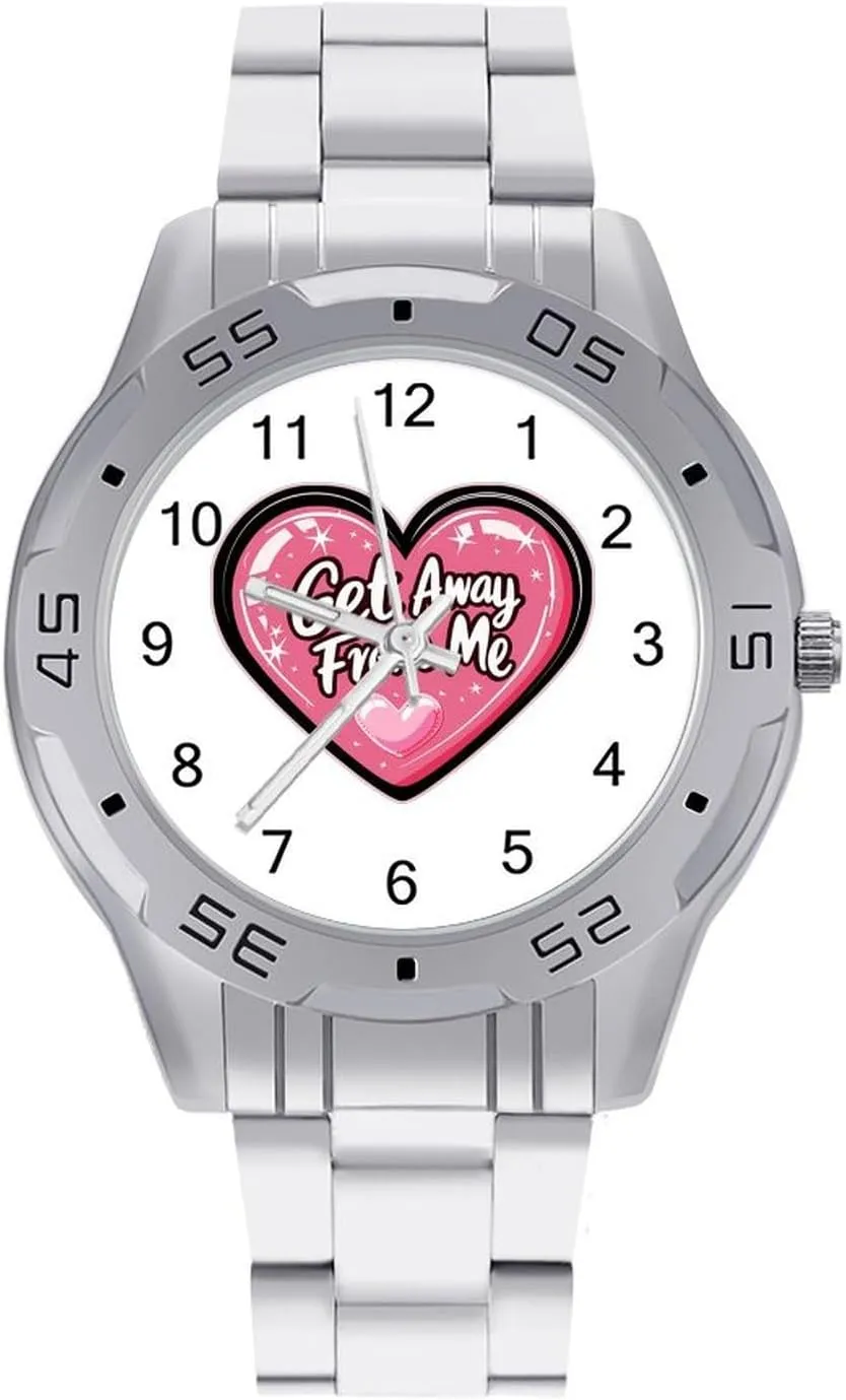 Get Away from Me Simple Stainless Steel Band Business Watch Dress Wrist Unique Luxury Work Casual Waterproof Watches