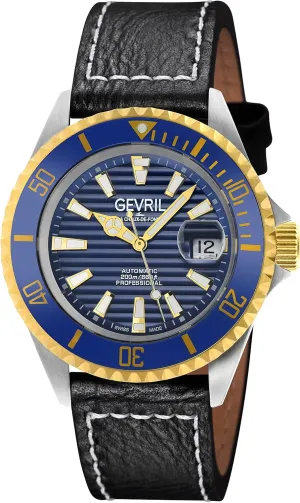 Gevril Men's Chamber Swiss Automatic Watch, Genuine Italian Leather Strap