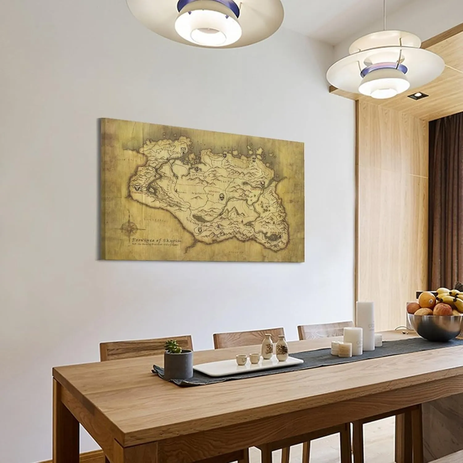 GHJFDF Skyrim Anthology Map Canvas Art Poster Poster for Room Aesthetic Posters 12x18inch(30x45cm)