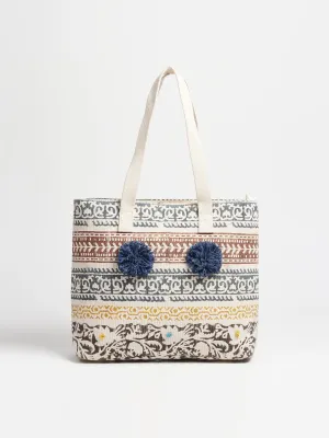 GIANT - HAND BLOCK COTTON PRINTED TOTE BAG