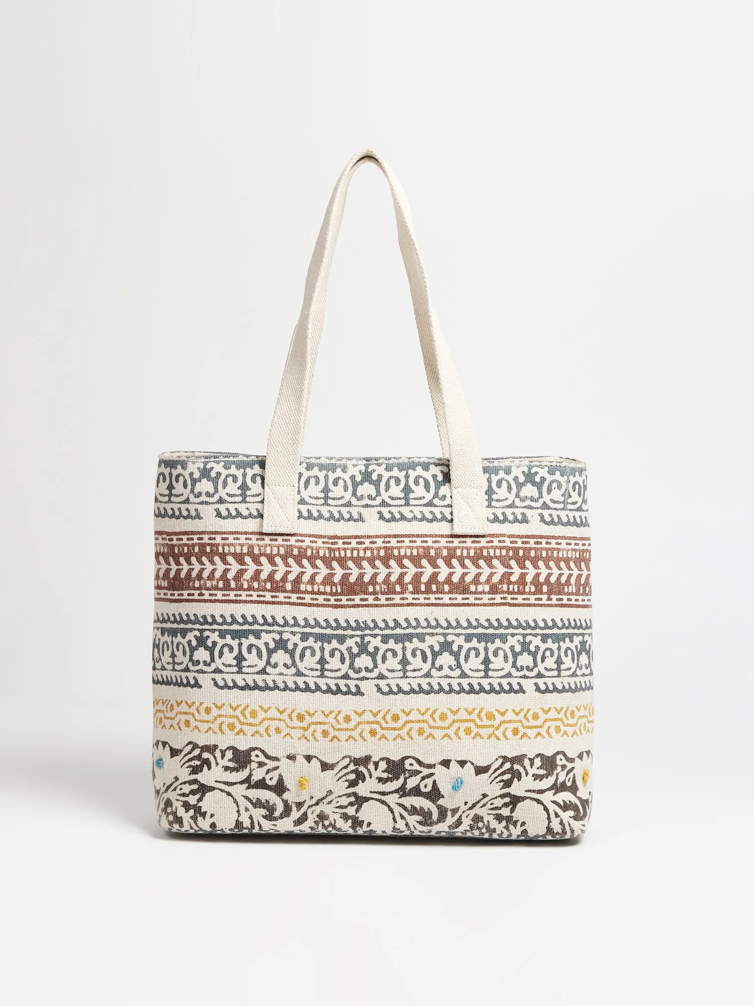 GIANT - HAND BLOCK COTTON PRINTED TOTE BAG