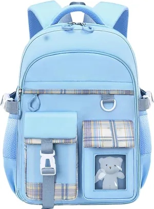 Girls Backpack, Kids Backpack for Girls, Lightweight School Bag Watrer Resistant BookBag for Primary Elementary High School for Teen Girls (Blue)