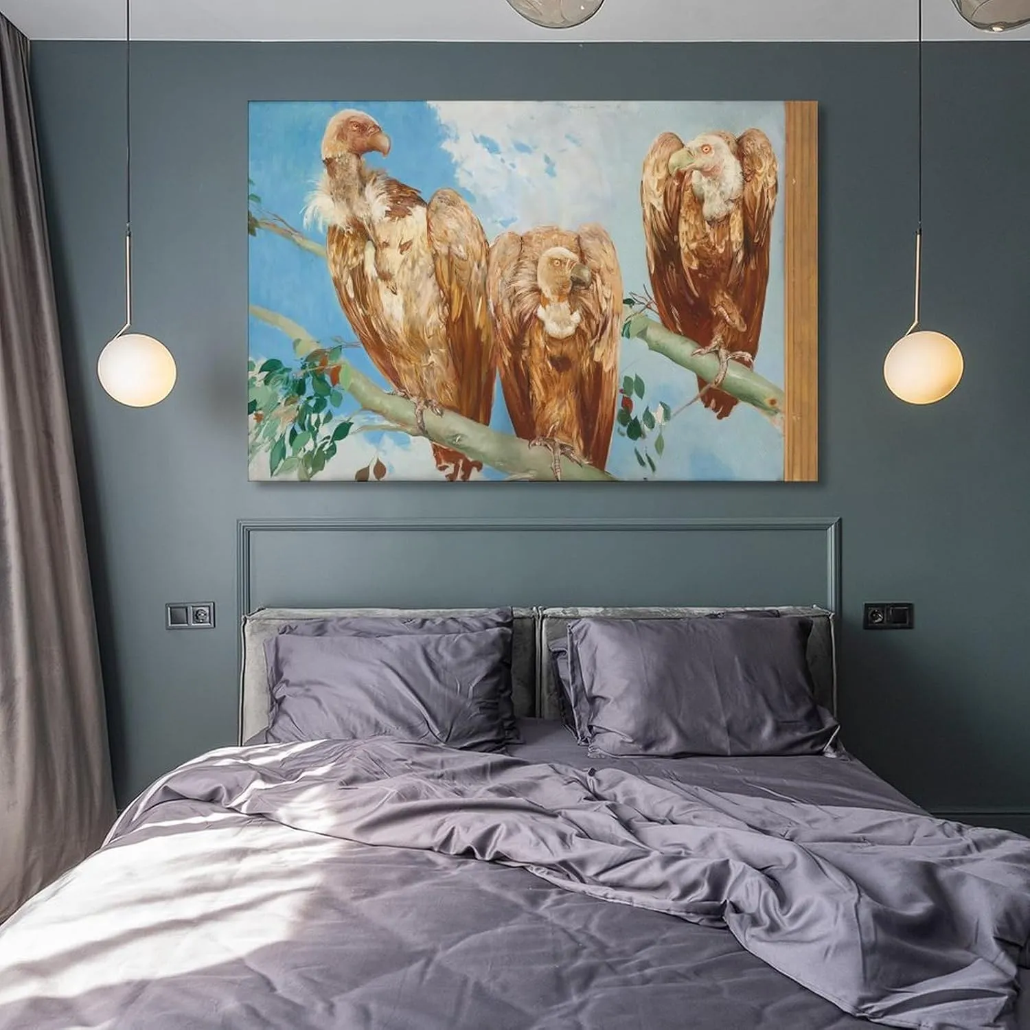 Giulio Sartorio Wall Art-Falcons Canvas Wall Art Poster Decorative Bedroom Modern Home Print Picture Artworks Posters 12x18inch(30x45cm)