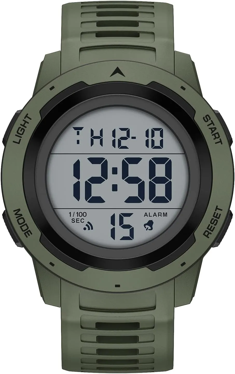 GOLDEN HOUR Mens Waterproof Digital Sport Watches Wide Screen Easy Read Display Military Style with Rubber Strap