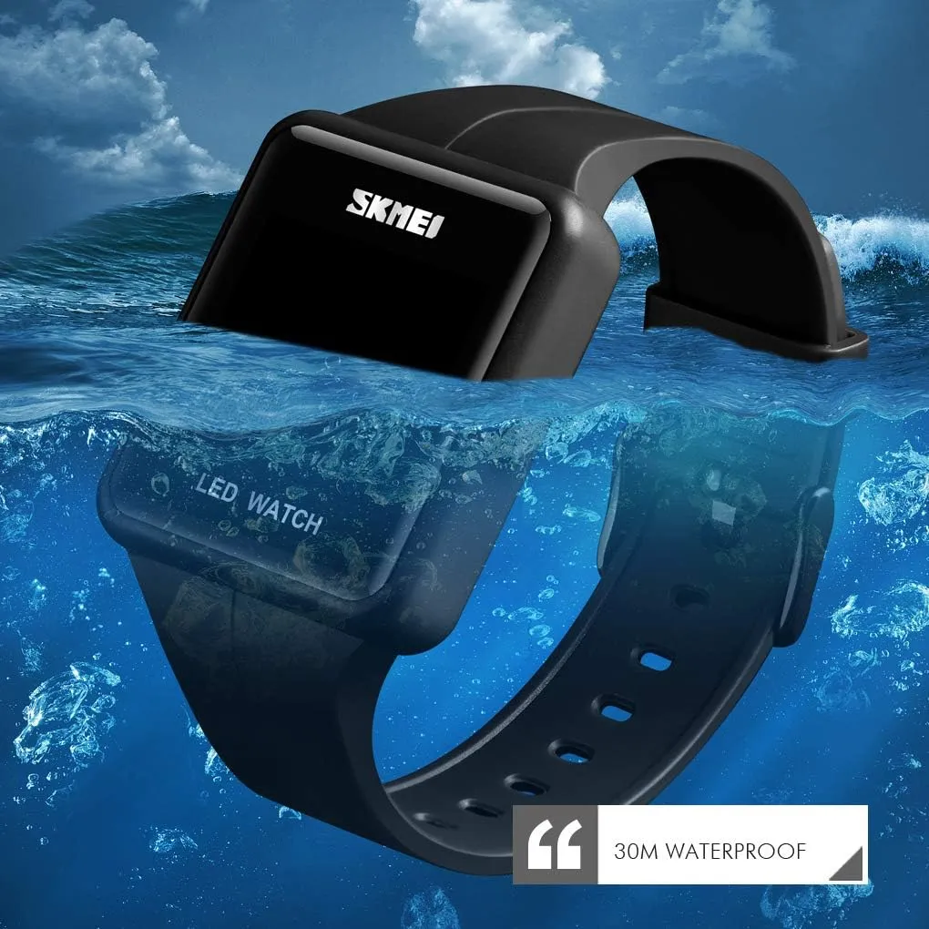 Gosasa Large Face LED Digital Watch Date Time 3Bar Waterproof Wristwatch Men Women Sports Watches
