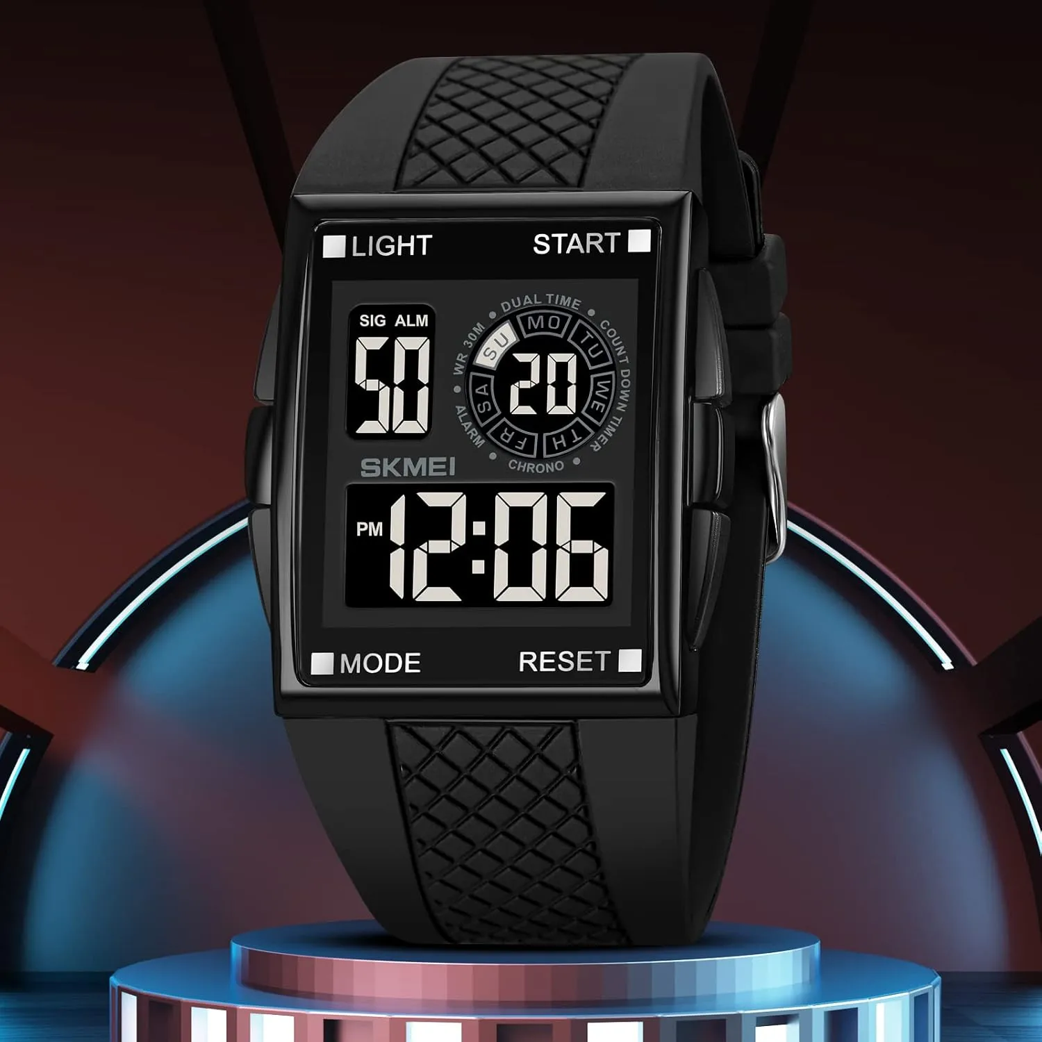 Gosasa Men Sports Military Watches Digital Airplane Shaped LED Light Waterproof Watches