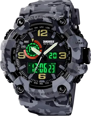 Gosasa Men's Large Face Outdoor Sports Watches Military S-Shock Watch Waterproof, Backlight, Alarm, Stopwatch Features - Rugged Wristwatch for Training, Hiking, and Adventure