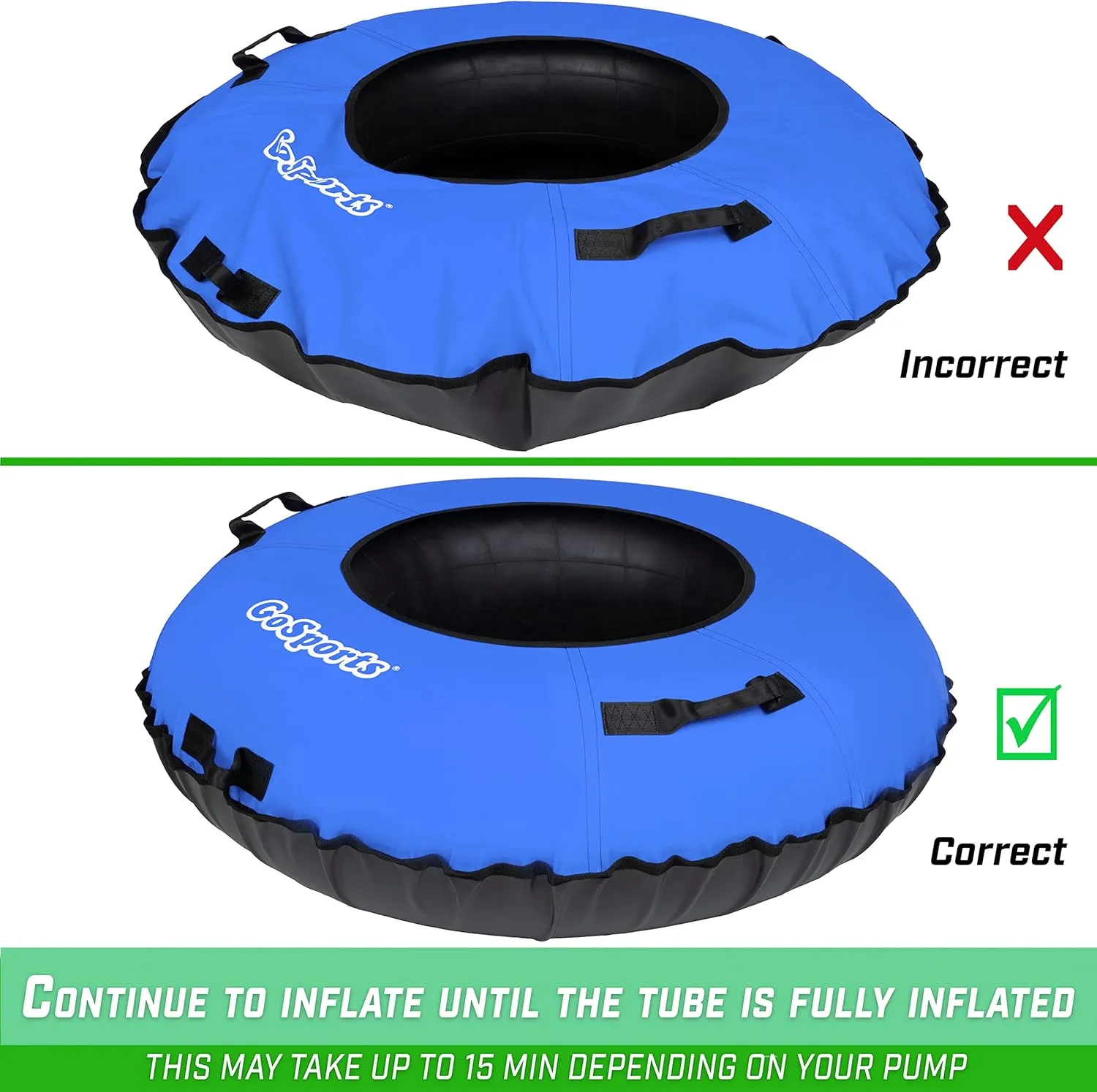 GoSports 44 Inch Heavy-Duty Winter Snow Tube with Premium Canvas Cover - Choose Your Style - Commercial Grade Sled