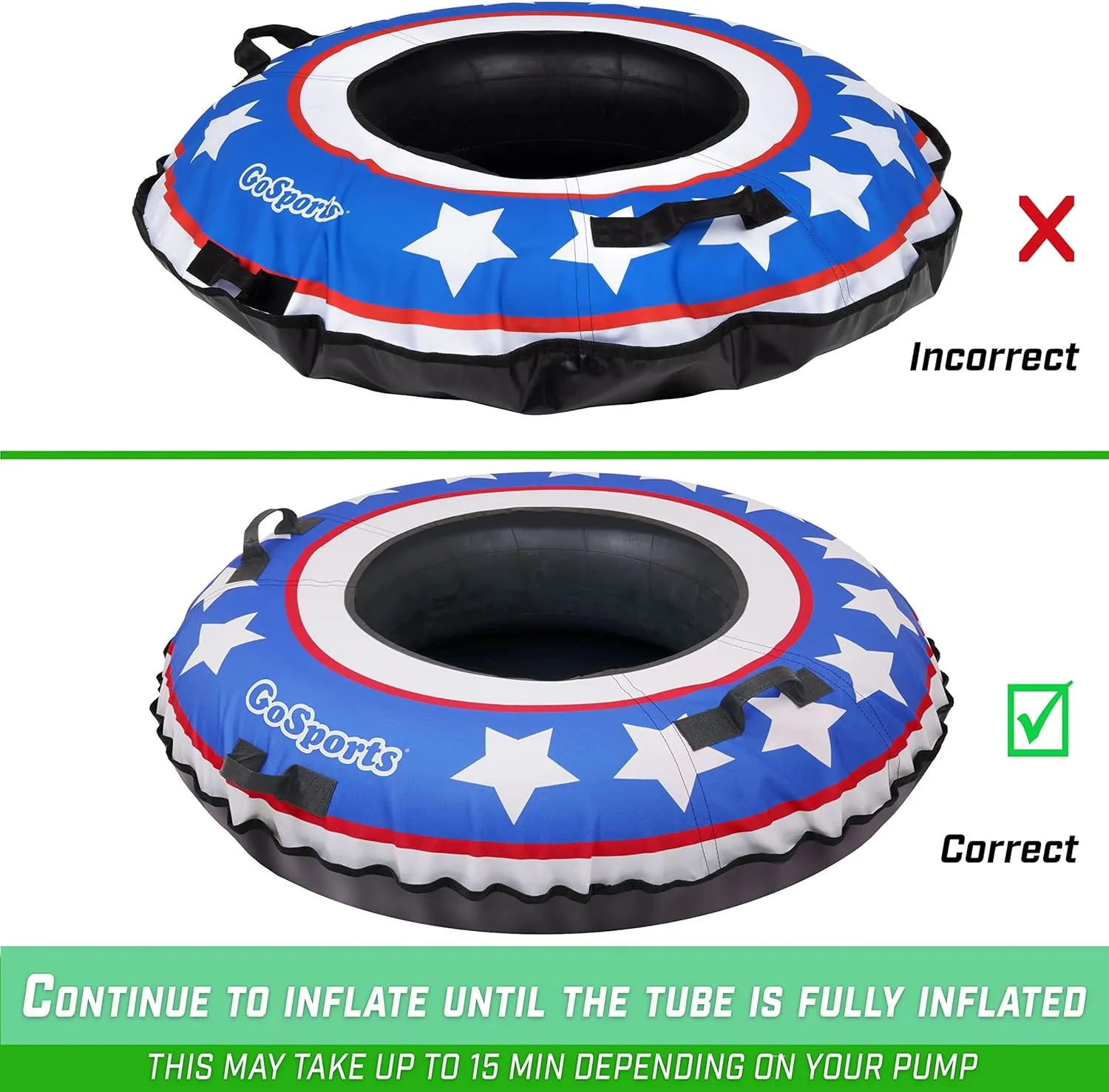 GoSports 44 Inch Heavy-Duty Winter Snow Tube with Premium Canvas Cover - Choose Your Style - Commercial Grade Sled
