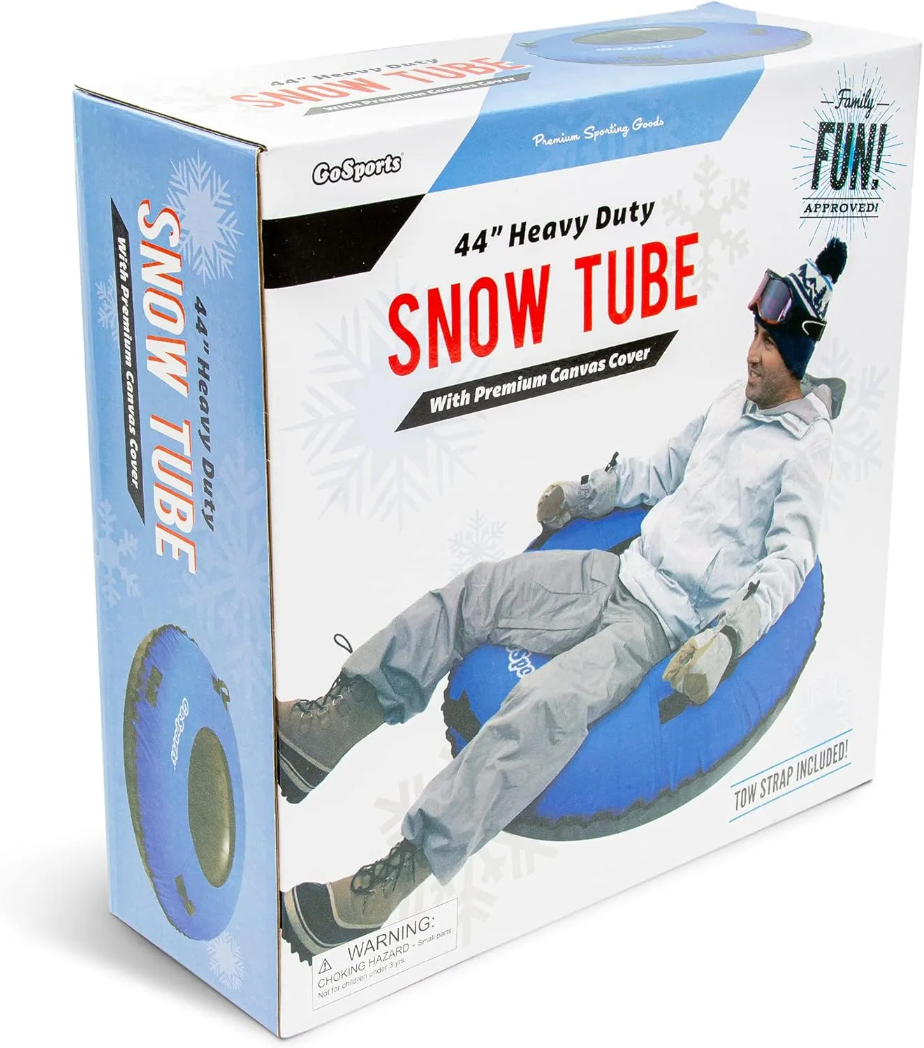GoSports 44 Inch Heavy-Duty Winter Snow Tube with Premium Canvas Cover - Choose Your Style - Commercial Grade Sled