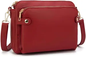 Gpmsign Crossbody Bag, 2024 New Gpmsign 3 Layer Crossbody Leather Shoulder Bags with Built Compartments